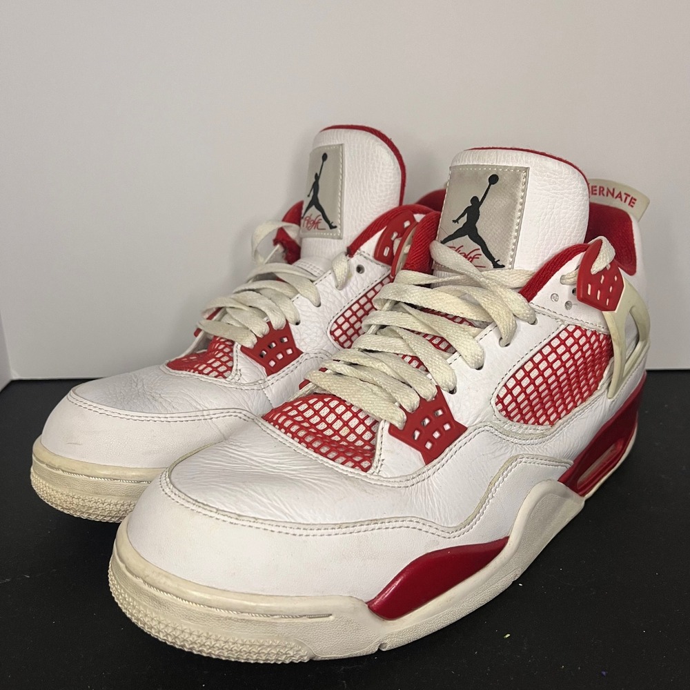 Air Jordan 4 Retro Alternate 89 White Gym Red Black 308497-106 Mens 12